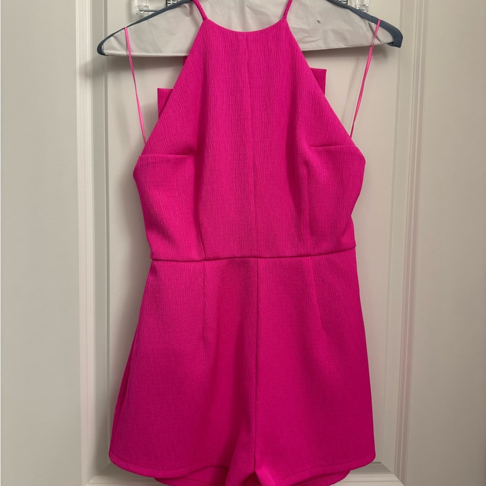 Vibrant Pink Halter Romper